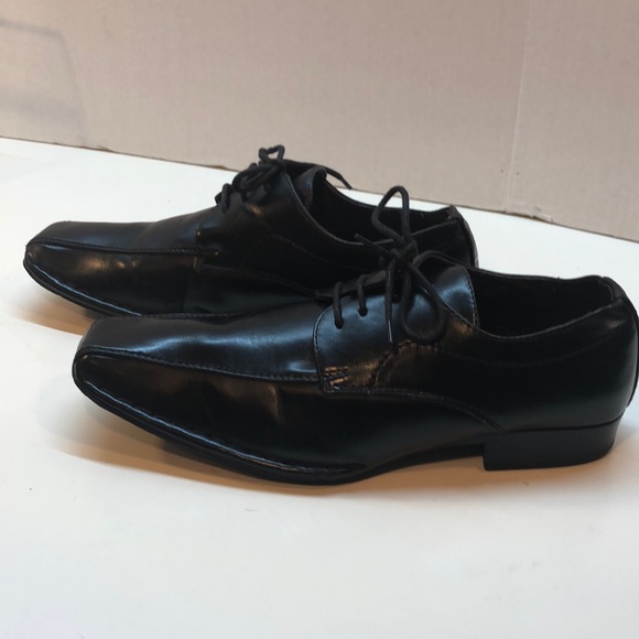 Hugo Vitelli Black SquareToe Lace-up Shoes Size 7 - Picture 4 of 8